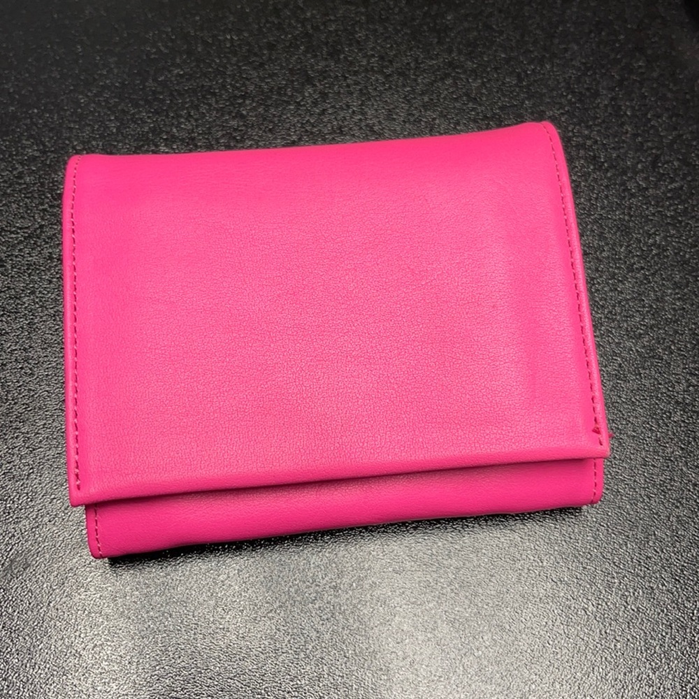 My Walit pink leather wallet.